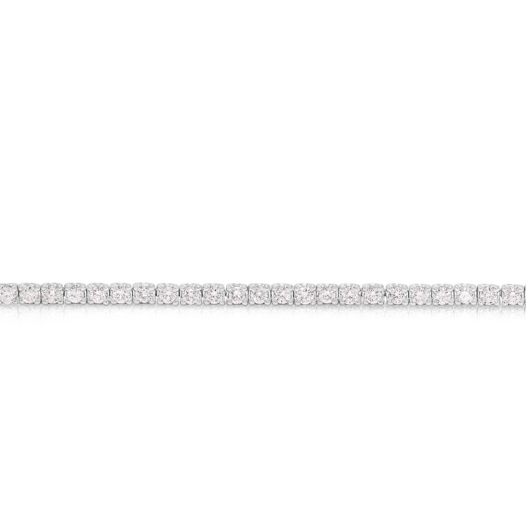 Stunning Lee Wha 1.62ct Natural Diamond Modern Infinity Link Bracelet in 18K White Gold