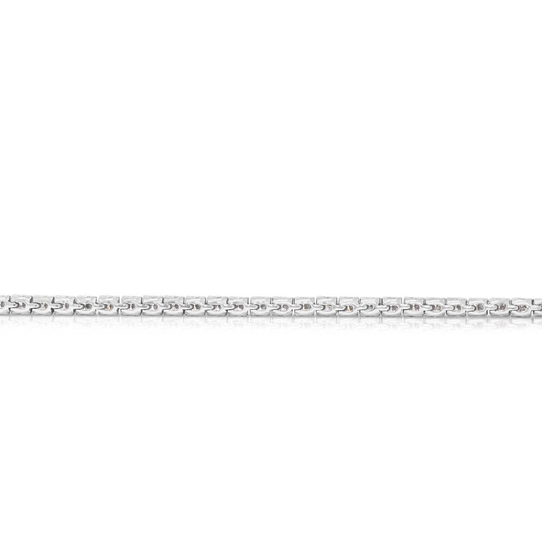 Stunning Lee Wha 1.62ct Natural Diamond Modern Infinity Link Bracelet in 18K White Gold