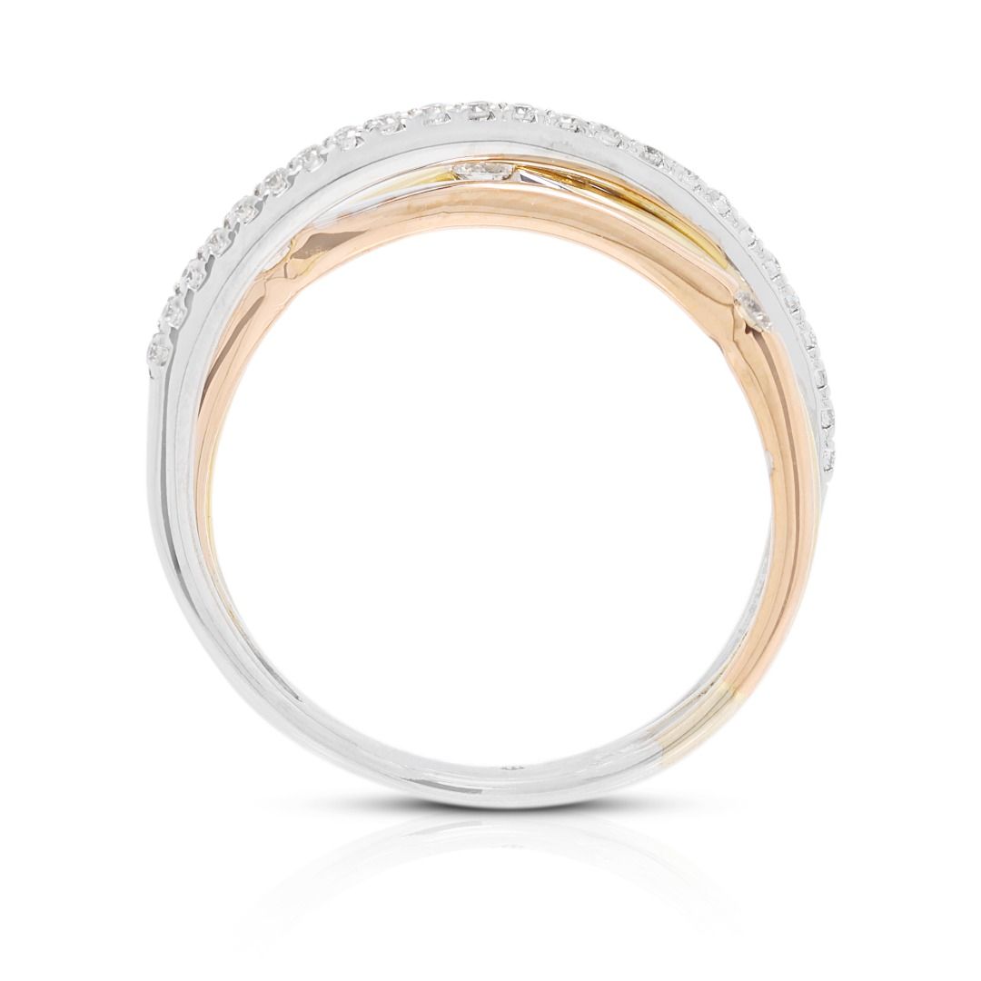 Stylish 0.16ct Diamond Ring in 18K Two-Toned Gold