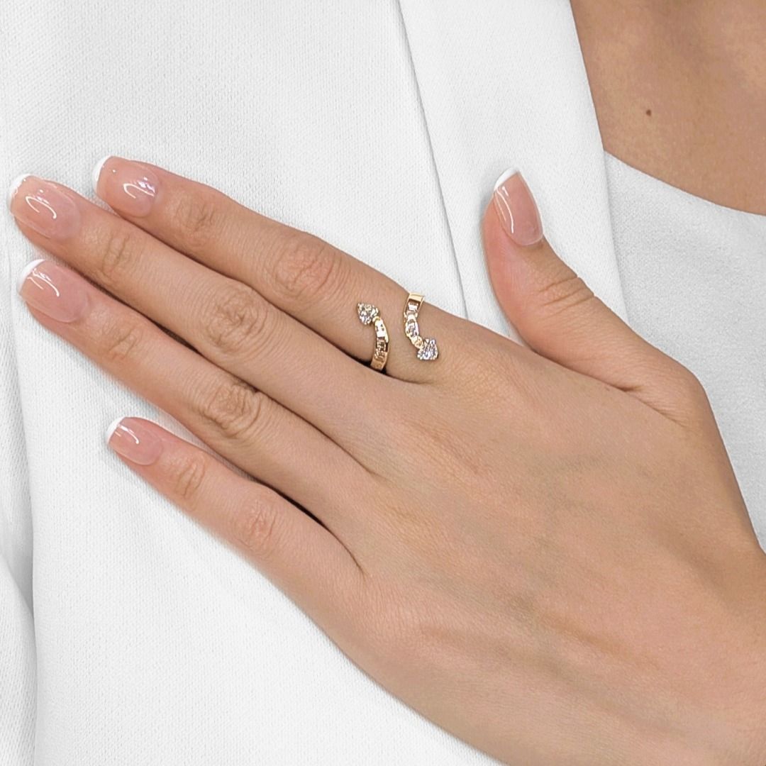 Stylish 0.9ct Natural Diamond Wrap Ring in 18K Yellow Gold