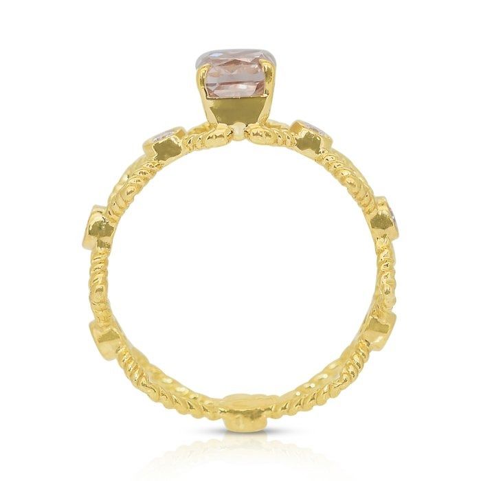 Geometrical 1.01ct Diamonds 5-Stone Ring in 18k Yellow Gold - IGI Certificate