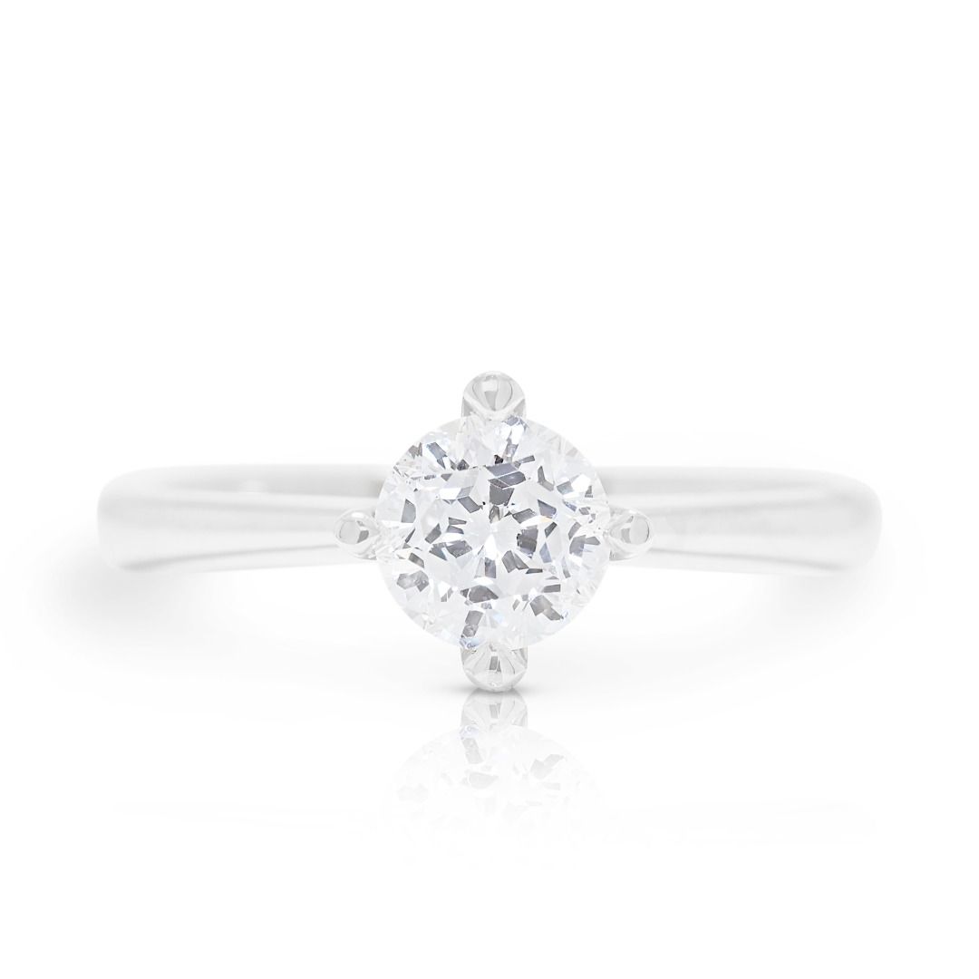 Sublime 0.50ct Natural Diamond Solitaire Ring in 18K White Gold by Charlotte Jewellery (New-Unworn)