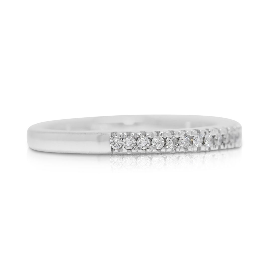 Timeless 0.23ct Half Eternity Natural Diamond Ring in 18K White Gold