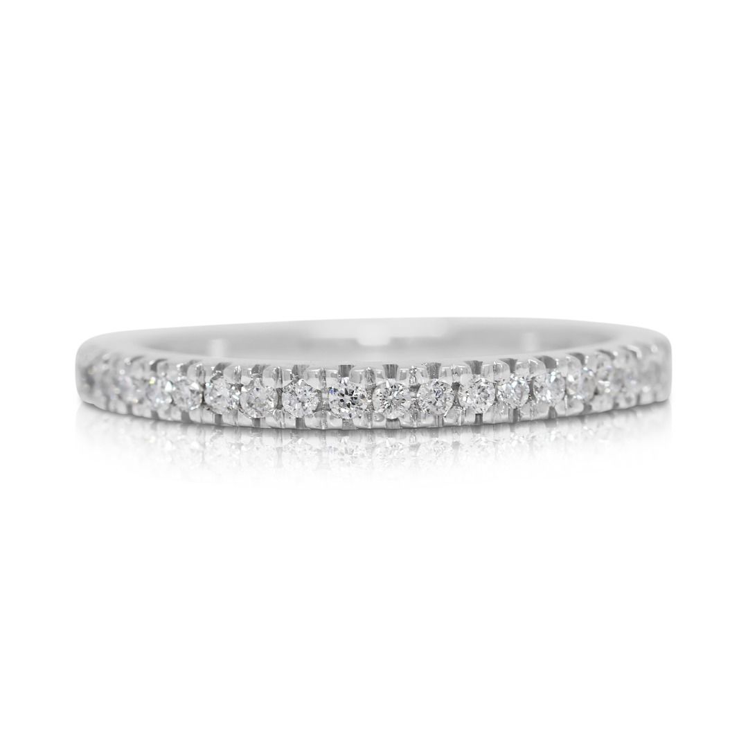 Timeless 0.23ct Half Eternity Natural Diamond Ring in 18K White Gold