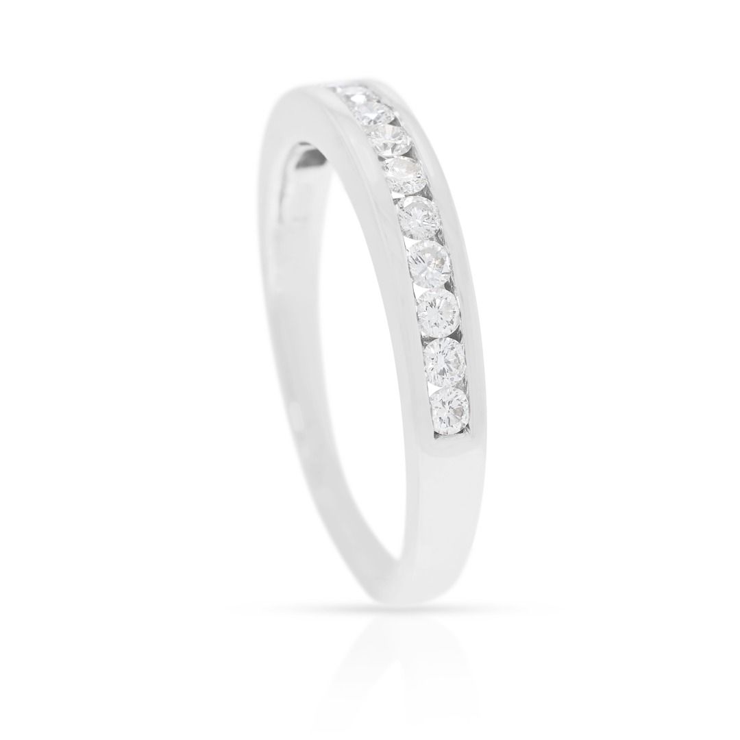 Timeless 0.26ct Natural Diamond Half Eternity Band Ring 18K White Gold