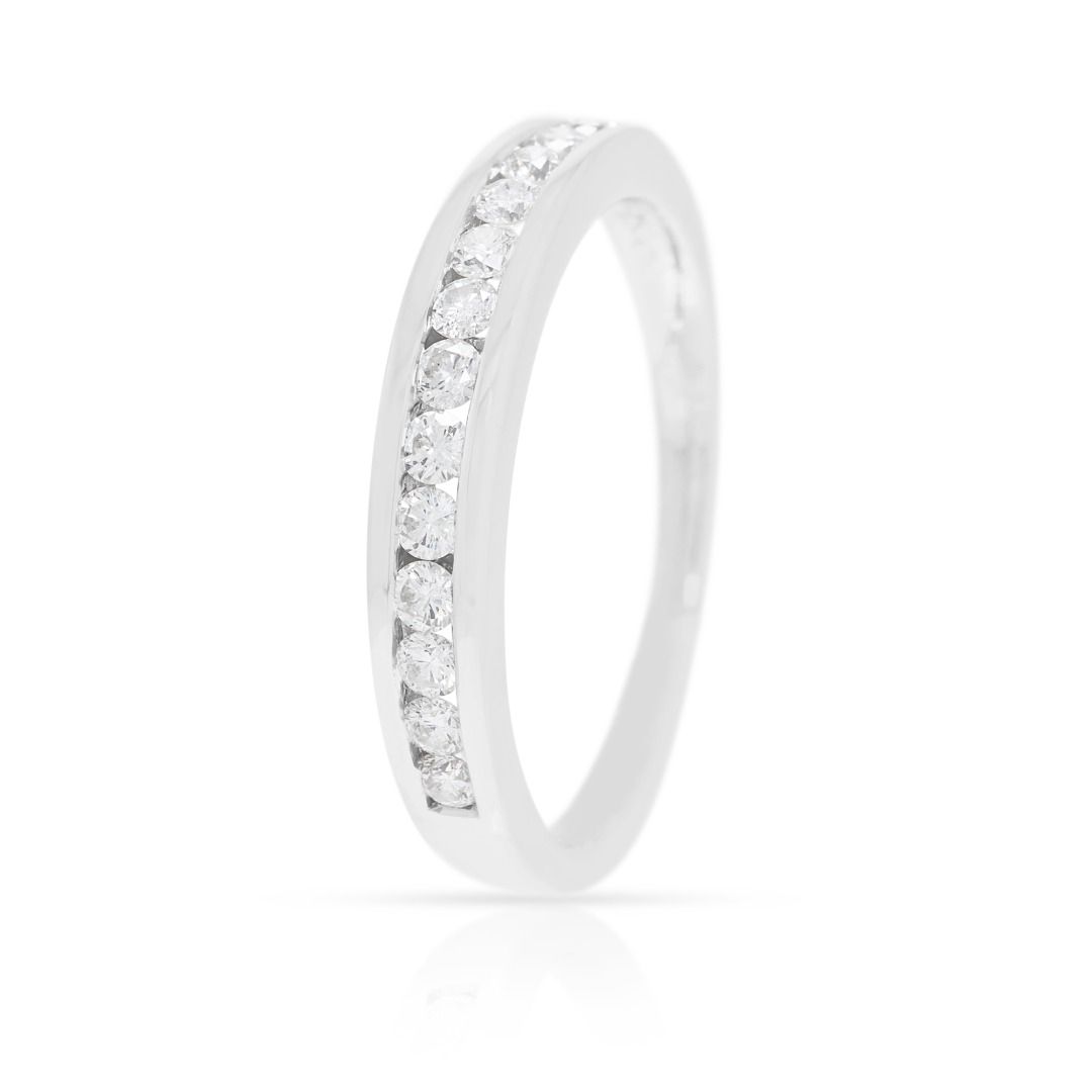 Timeless 0.26ct Natural Diamond Half Eternity Band Ring 18K White Gold