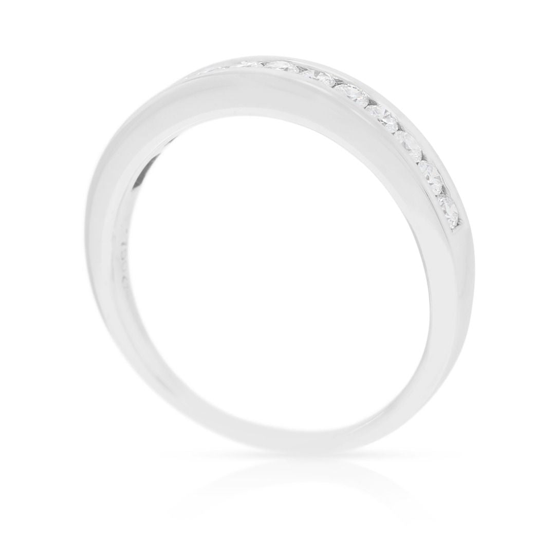 Timeless 0.26ct Natural Diamond Half Eternity Band Ring 18K White Gold