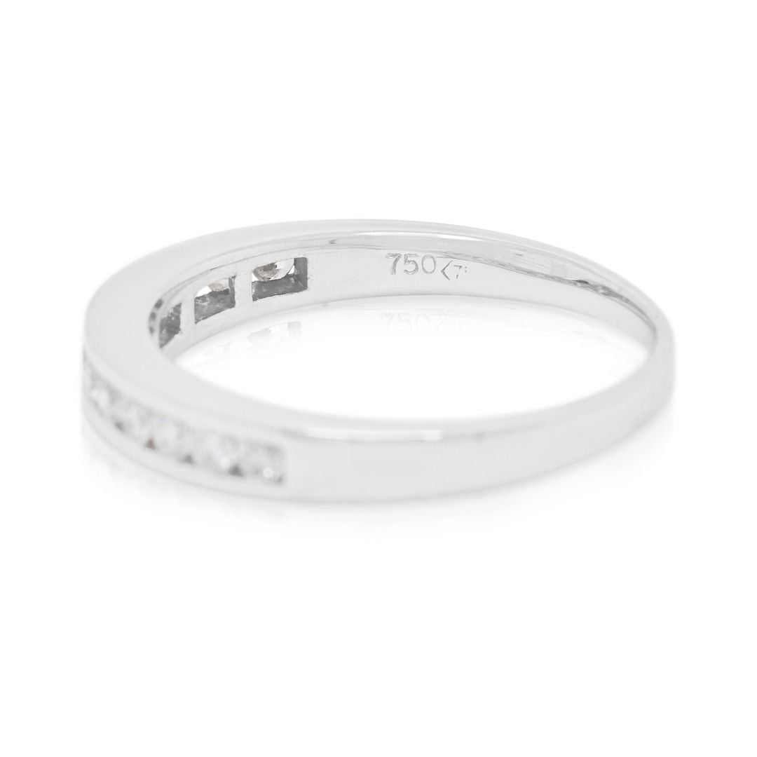 Timeless 0.26ct Natural Diamond Half Eternity Band Ring 18K White Gold