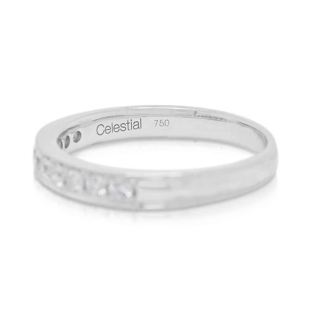 Timeless 0.30ct Natural Diamond Half-Eternity Ring in 18K White Gold
