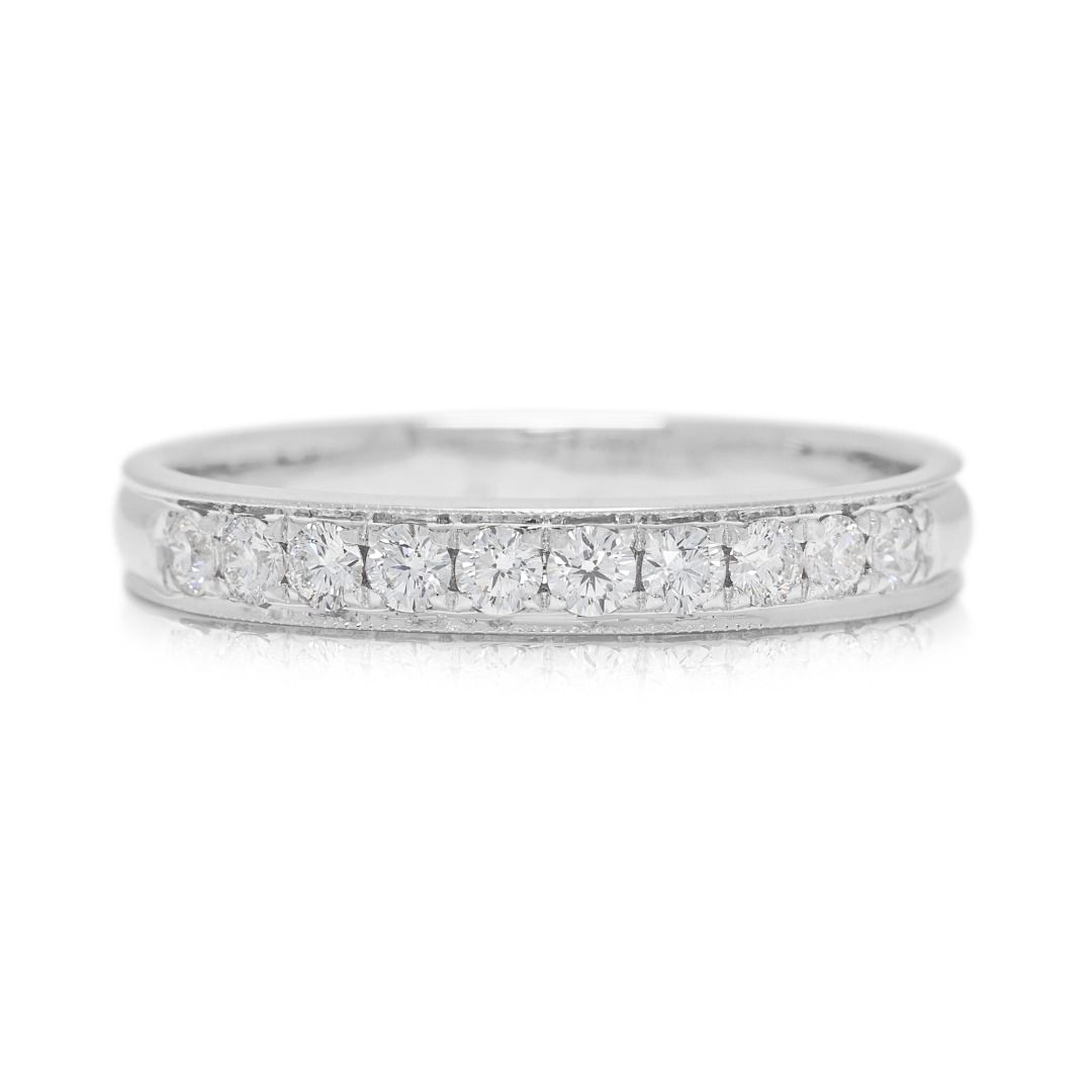Timeless 0.30ct Natural Diamond Half-Eternity Ring in 18K White Gold