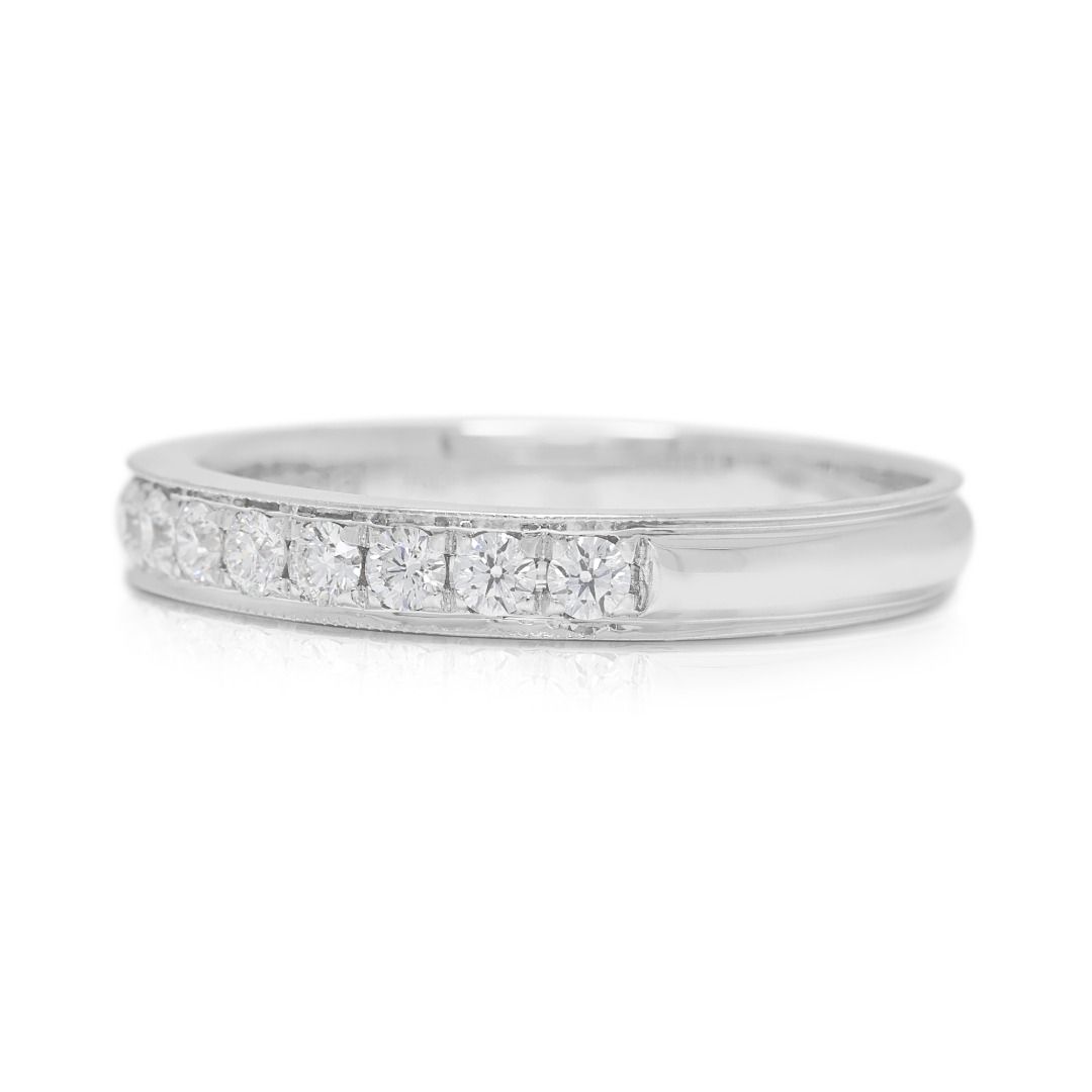 Timeless 0.30ct Natural Diamond Half-Eternity Ring in 18K White Gold