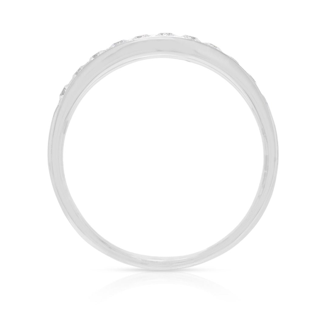 Timeless 0.30ct Natural Diamond Half-Eternity Ring in 18K White Gold