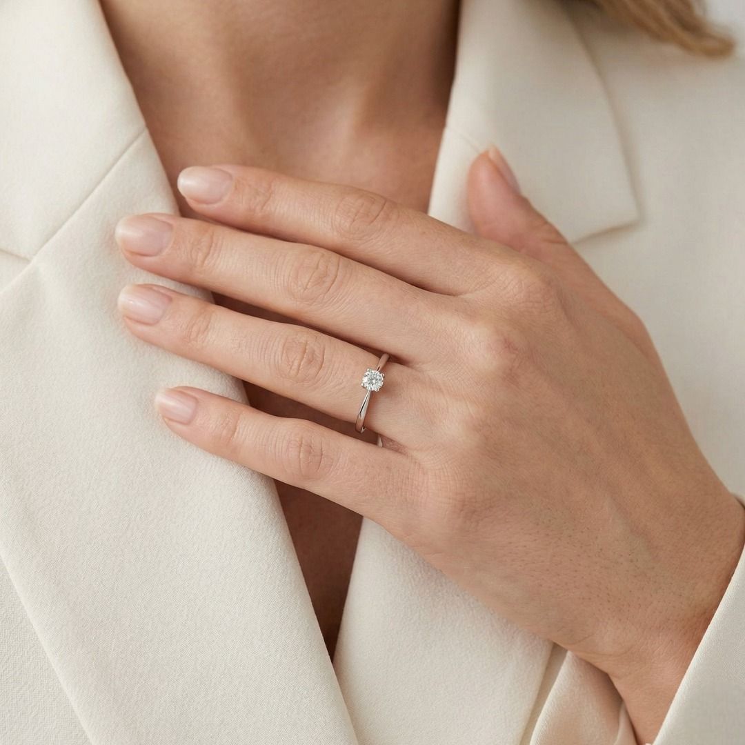 Timeless 0.31ct Diamond Solitaire Ring in 18K White Gold