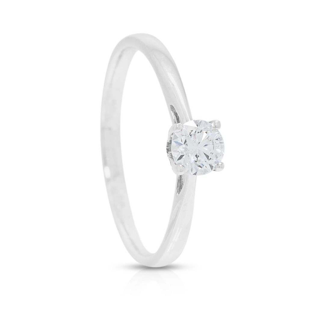 Timeless 0.31ct Diamond Solitaire Ring in 18K White Gold