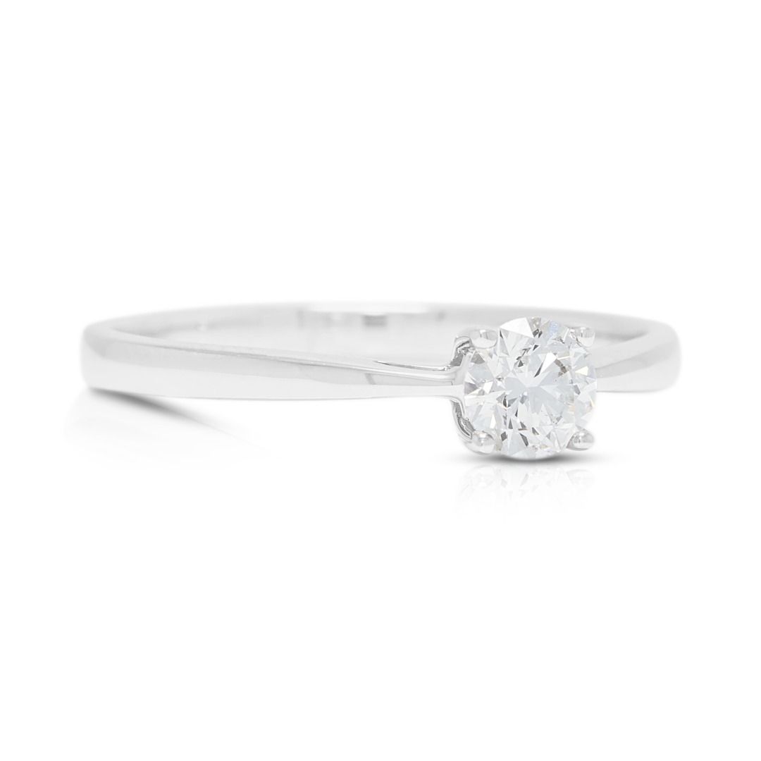Timeless 0.31ct Diamond Solitaire Ring in 18K White Gold