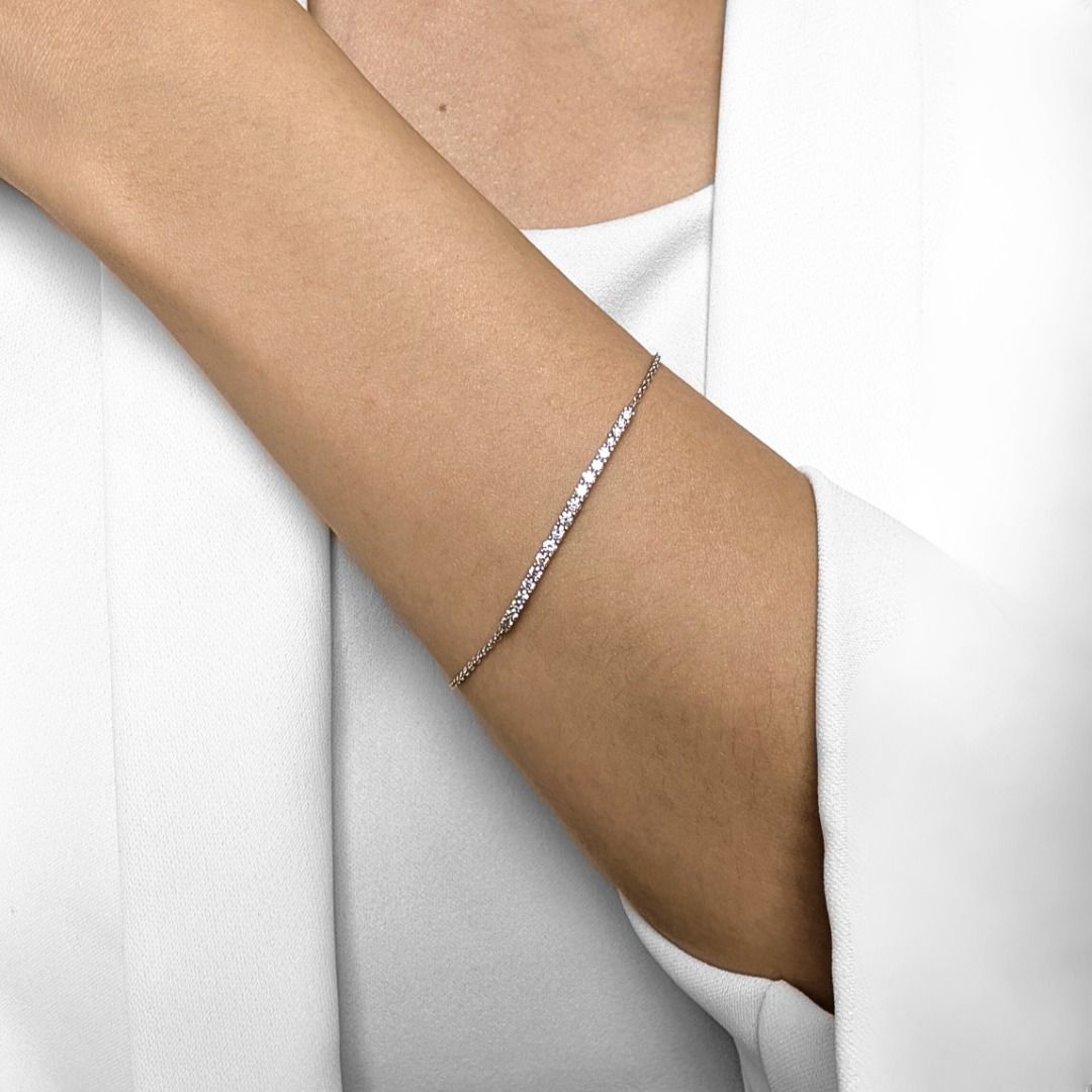 Timeless 0.57ct Diamond Line Bracelet in 18K White Gold