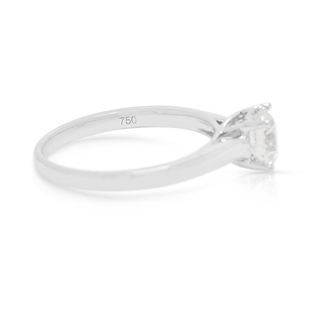 Timeless 0.65ct Solitaire Diamond Ring in 18K White Gold - GIA Certified