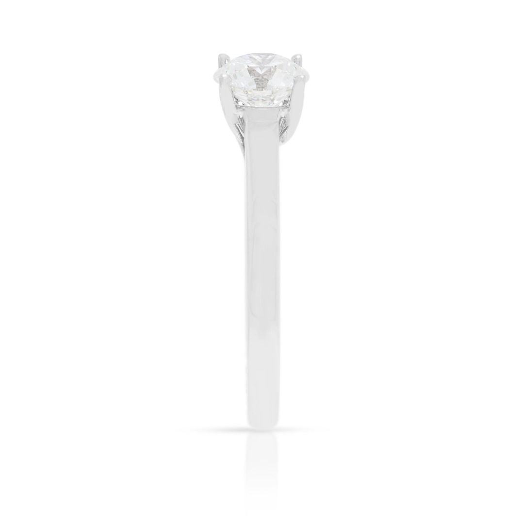 Timeless 0.65ct Solitaire Diamond Ring in 18K White Gold - GIA Certified