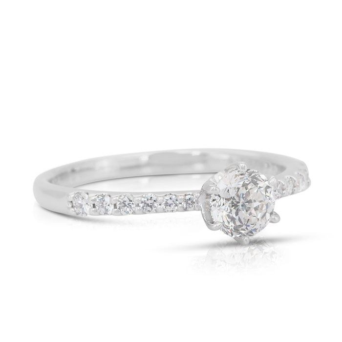 Timeless 0.67ct Diamonds Pave Ring in Platinum - IGI Certified