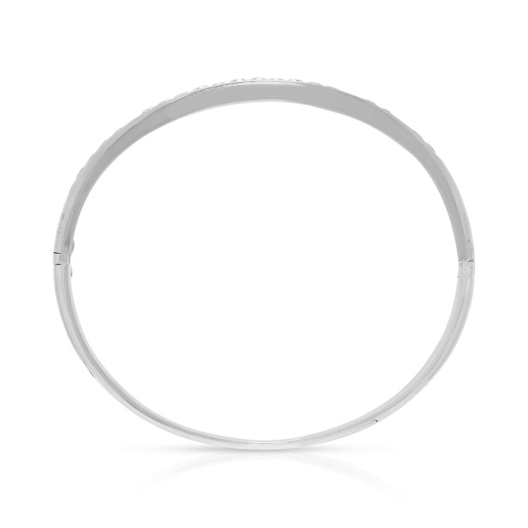 Timeless 0.88ct Natural Diamond Bangle in 14K White Gold