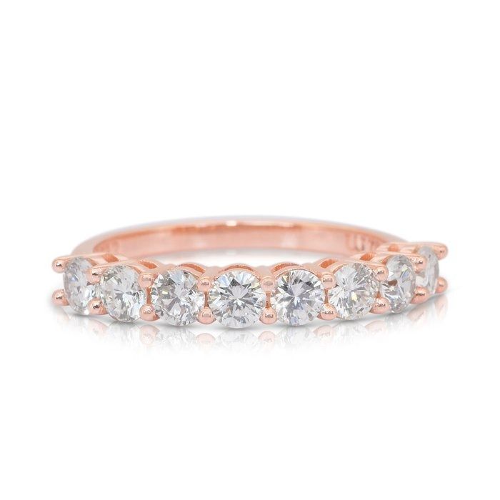 Timeless 1.01ct Diamonds Half Eternity Ring in 18k Rose Gold - IGI Certified