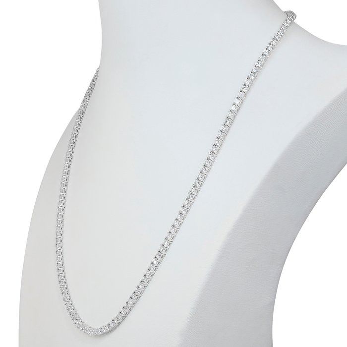 Timeless 10.88ct Diamonds Necklace in 18k White Gold - IGI Certified