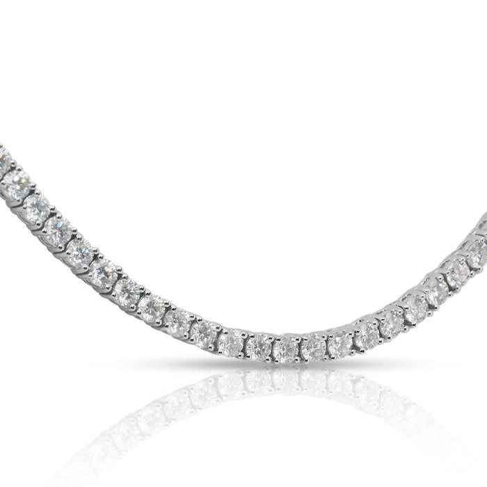 Timeless 10.88ct Diamonds Necklace in 18k White Gold - IGI Certified