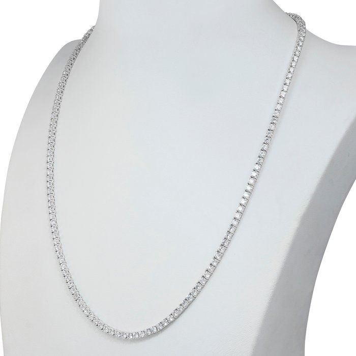 Timeless 10.88ct Diamonds Necklace in 18k White Gold - IGI Certified