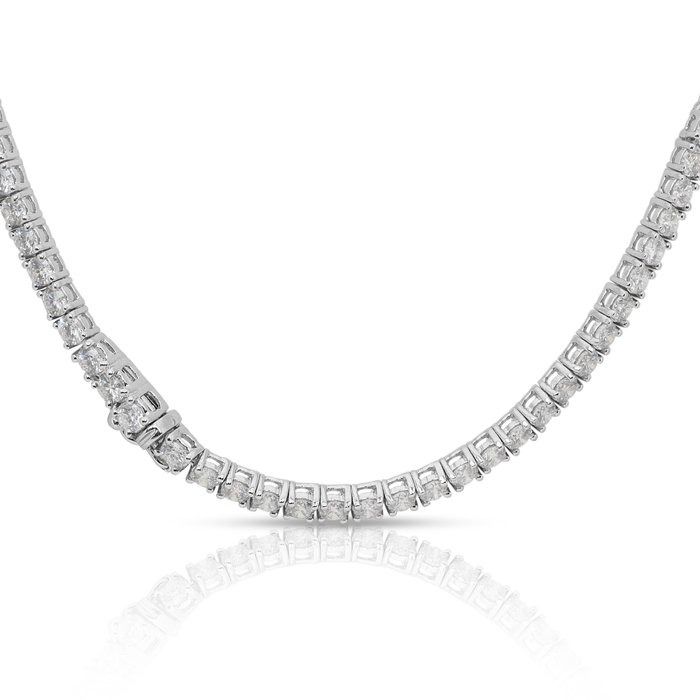 Timeless 10.88ct Diamonds Necklace in 18k White Gold - IGI Certified