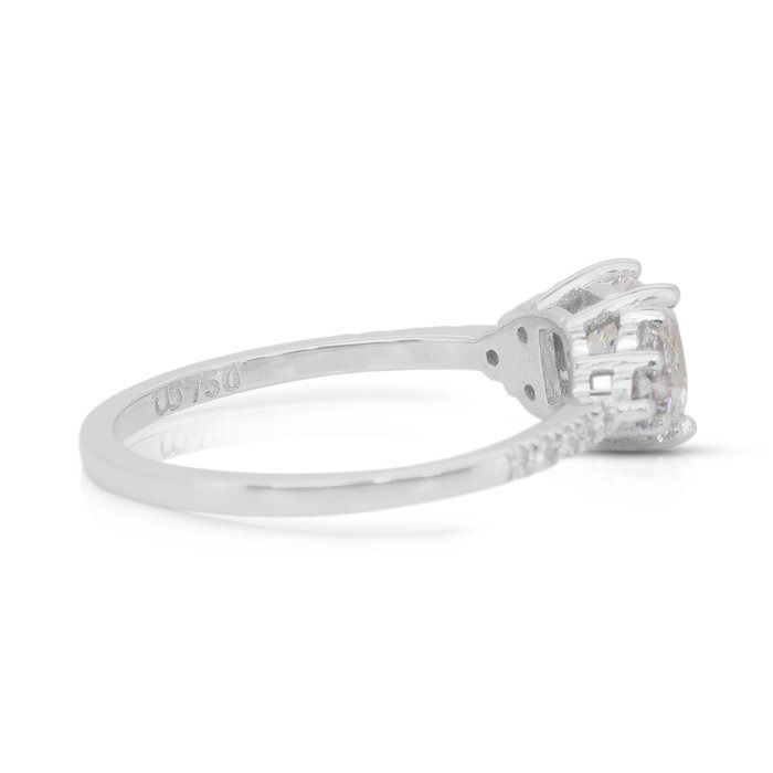 Timeless 1.36ct Diamonds Pave Ring in 18k White Gold - IGI Certified -