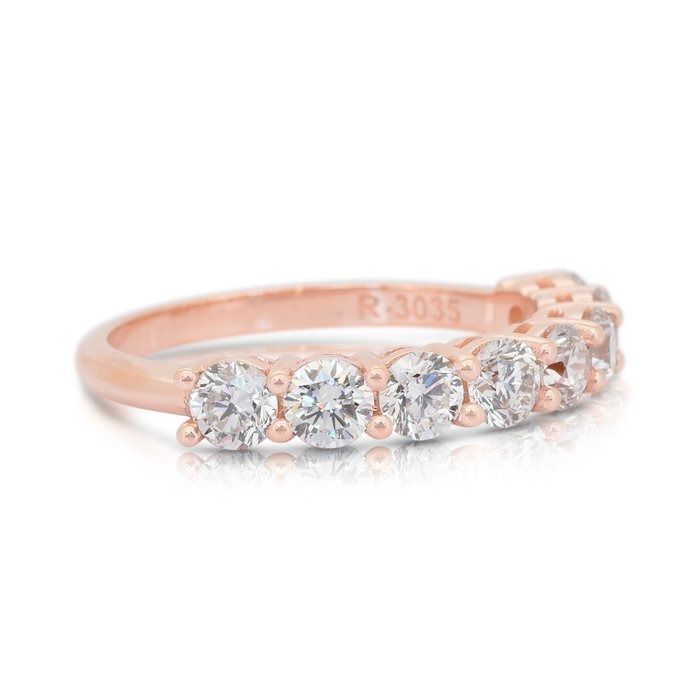 Timeless 1.45ct Diamonds Ring in 18k Rose Gold - IGI Certified