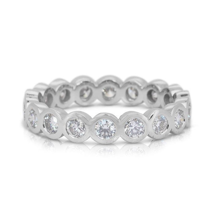 Timeless 1.56ct Diamonds Eternity Ring in 14k White Gold - IGI Certified