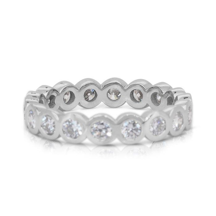 Timeless 1.56ct Diamonds Eternity Ring in 14k White Gold - IGI Certified