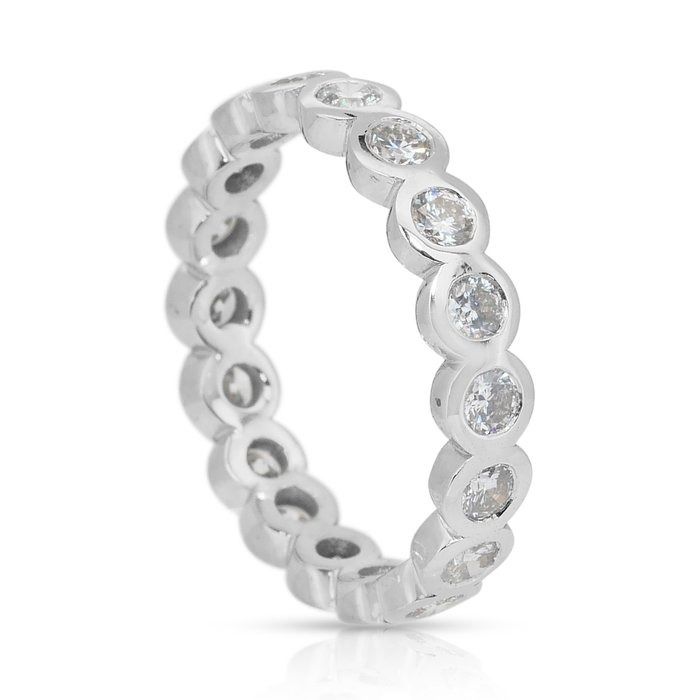 Timeless 1.56ct Diamonds Eternity Ring in 14k White Gold - IGI Certified