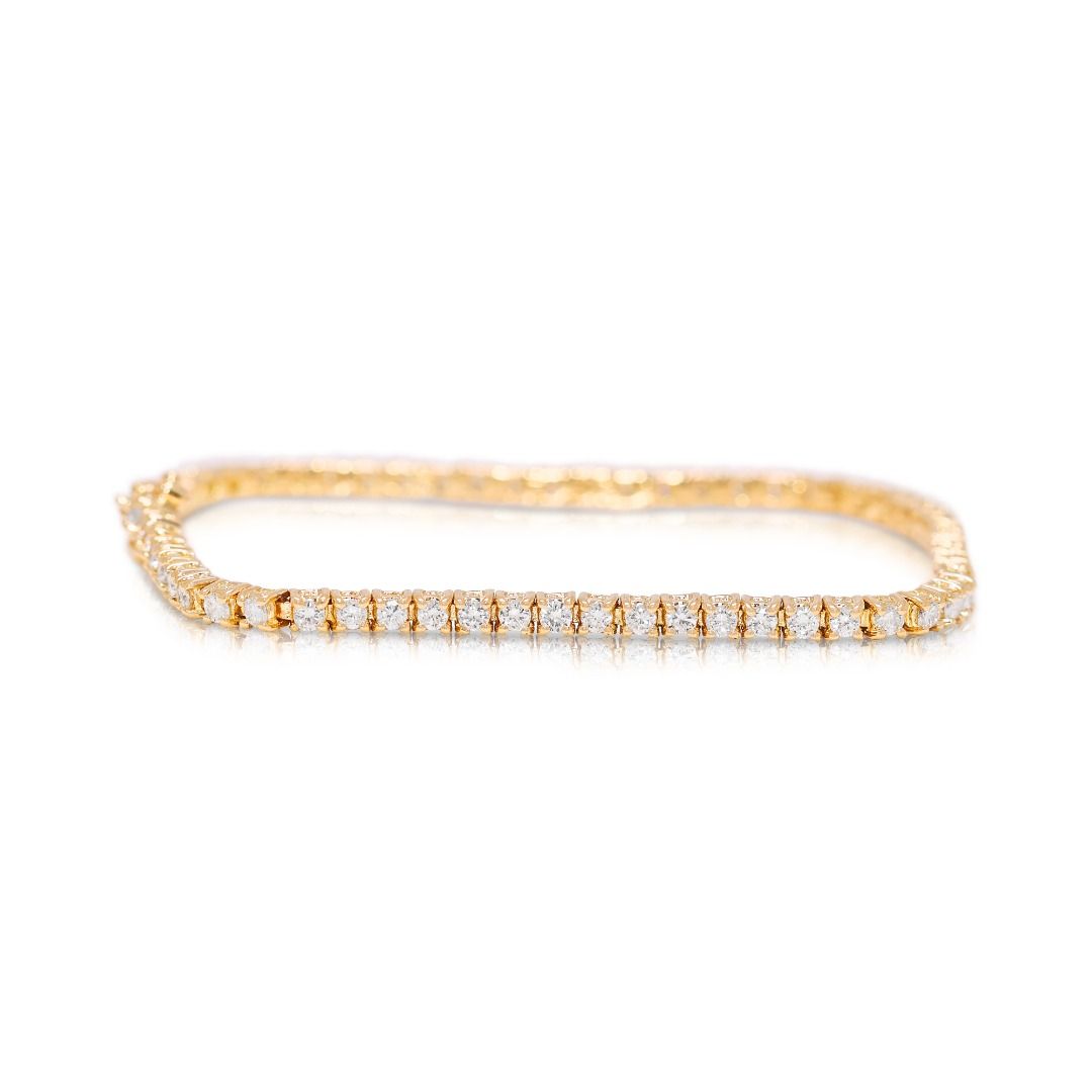 Timeless 1.60ct Natural Diamond Classic Tennis Bracelet in 18K Yellow Gold