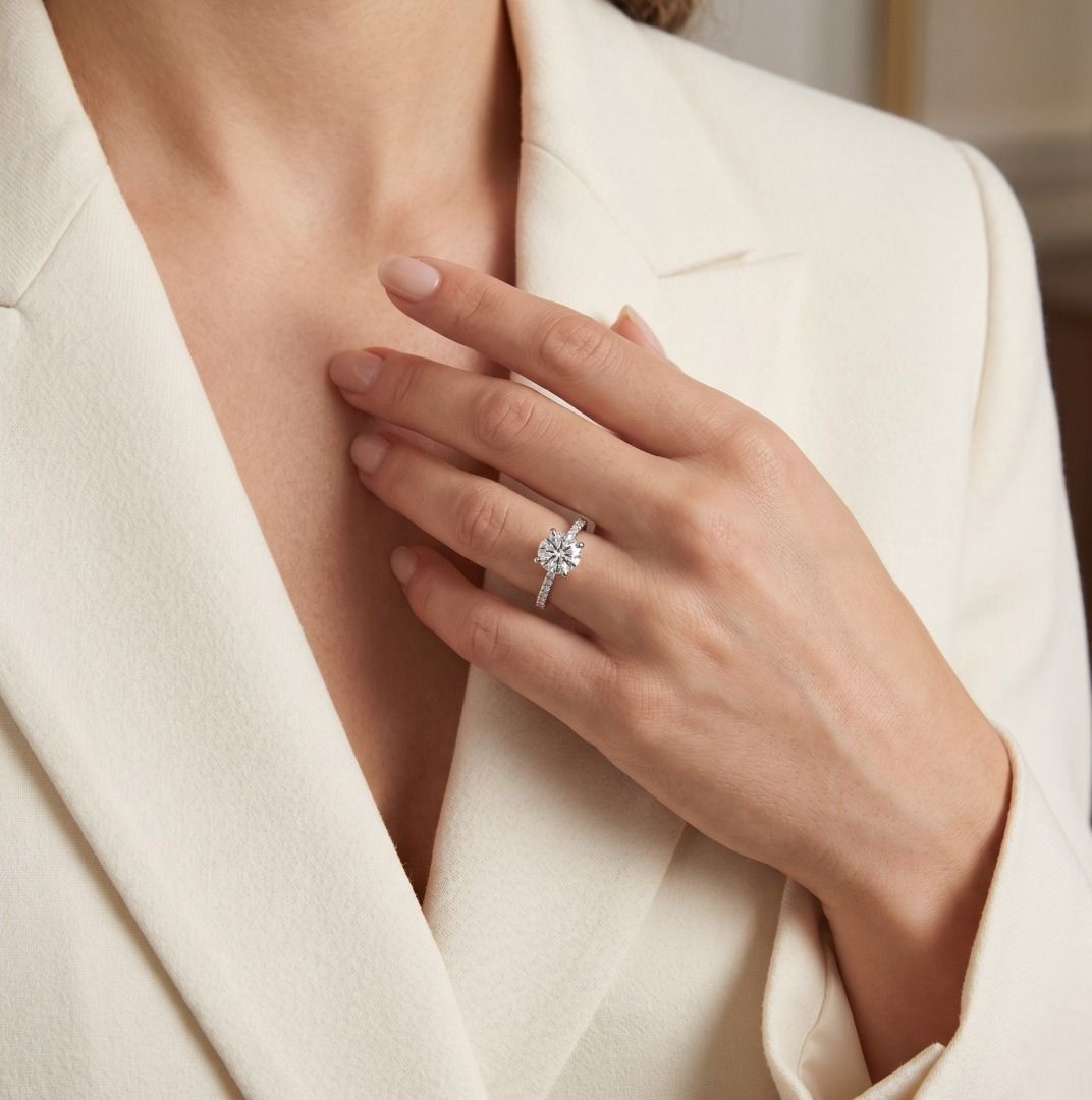 Timeless 1.68ct Natural Diamond Pave Ring in 18K White Gold (New) - GIA Certified