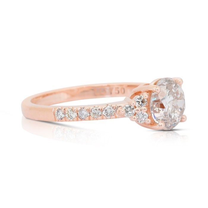 Timeless 1.86ct Diamonds Pave Ring in 18k Rose Gold - IGI Certified