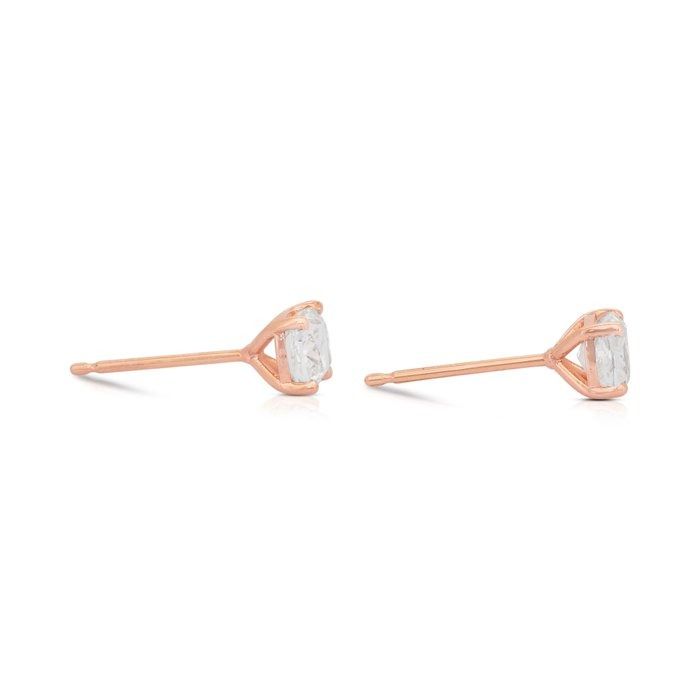 Timeless 1.86ct Diamonds Stud Earrings in 18k Rose Gold - IGI Certified