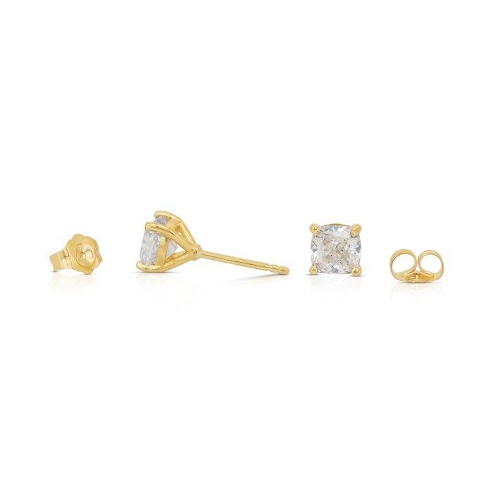 Timeless 2.01ct Diamonds Stud Earrings in 18k Yellow Gold - IGI Certified