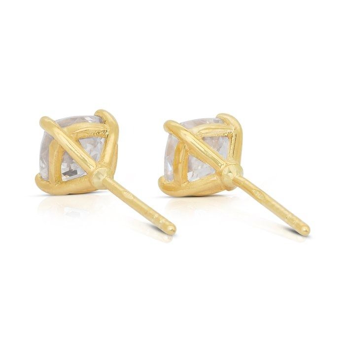 Timeless 2.01ct Diamonds Stud Earrings in 18k Yellow Gold - IGI Certified