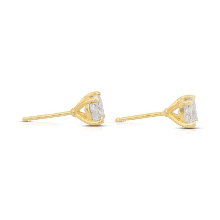 Timeless 2.01ct Diamonds Stud Earrings in 18k Yellow Gold - IGI Certified