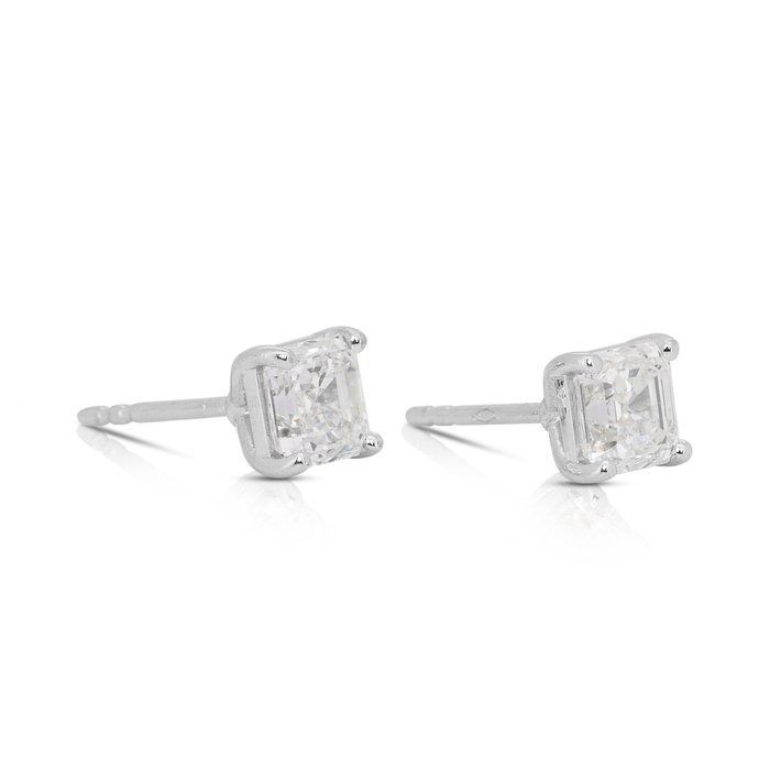 Timeless 2.06ct Diamonds Stud Earrings in 18k White Gold - IGI Certified