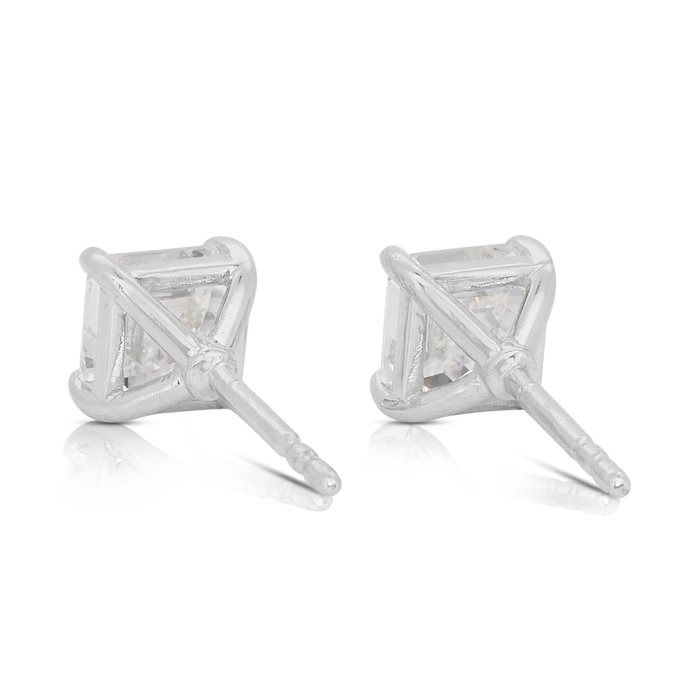 Timeless 2.06ct Diamonds Stud Earrings in 18k White Gold - IGI Certified