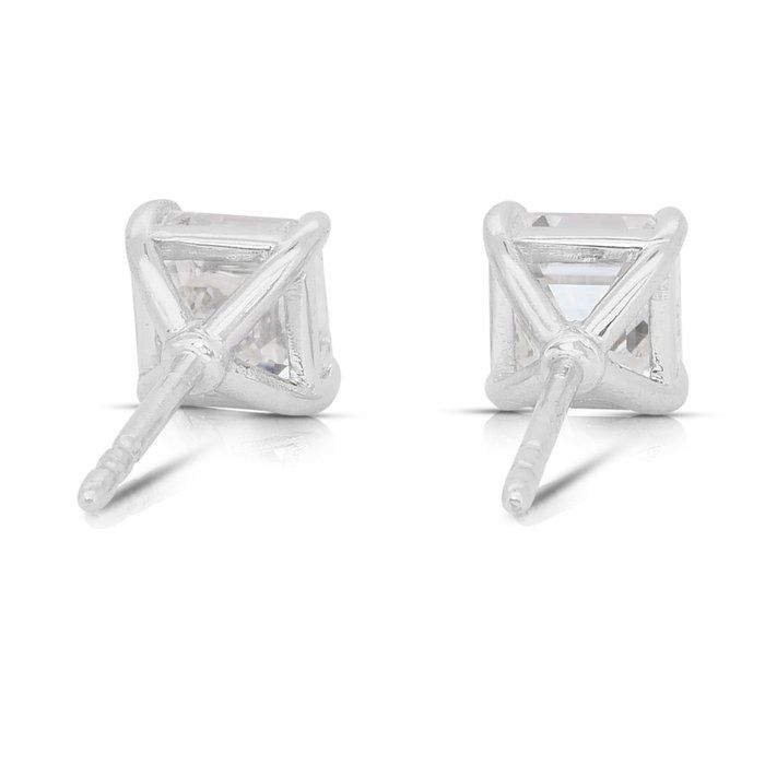 Timeless 2.06ct Diamonds Stud Earrings in 18k White Gold - IGI Certified