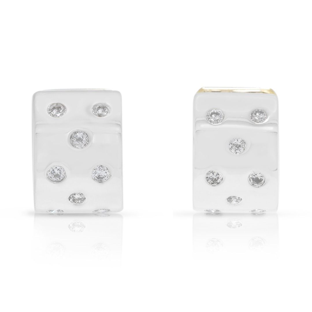 Versatile 0.31ct Diamond Vintage Huggie Earrings in 14K Two-Toned Gold