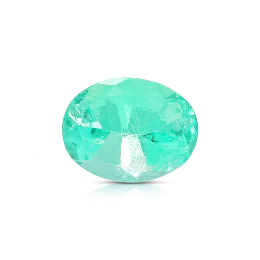 Vibrant 1.26ct Oval Green Emerald Loose Gemstone