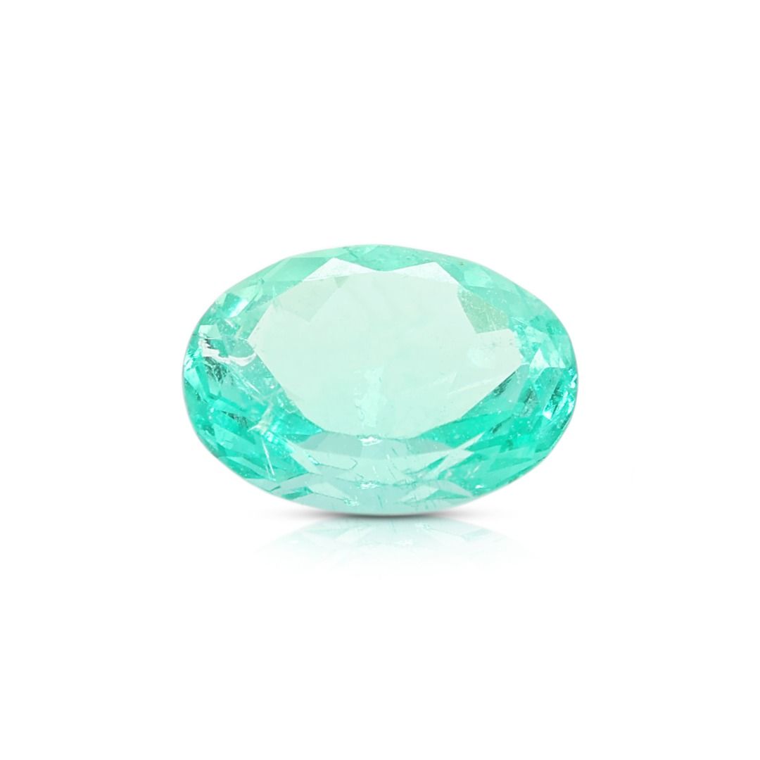 Vibrant 1.26ct Oval Green Emerald Loose Gemstone