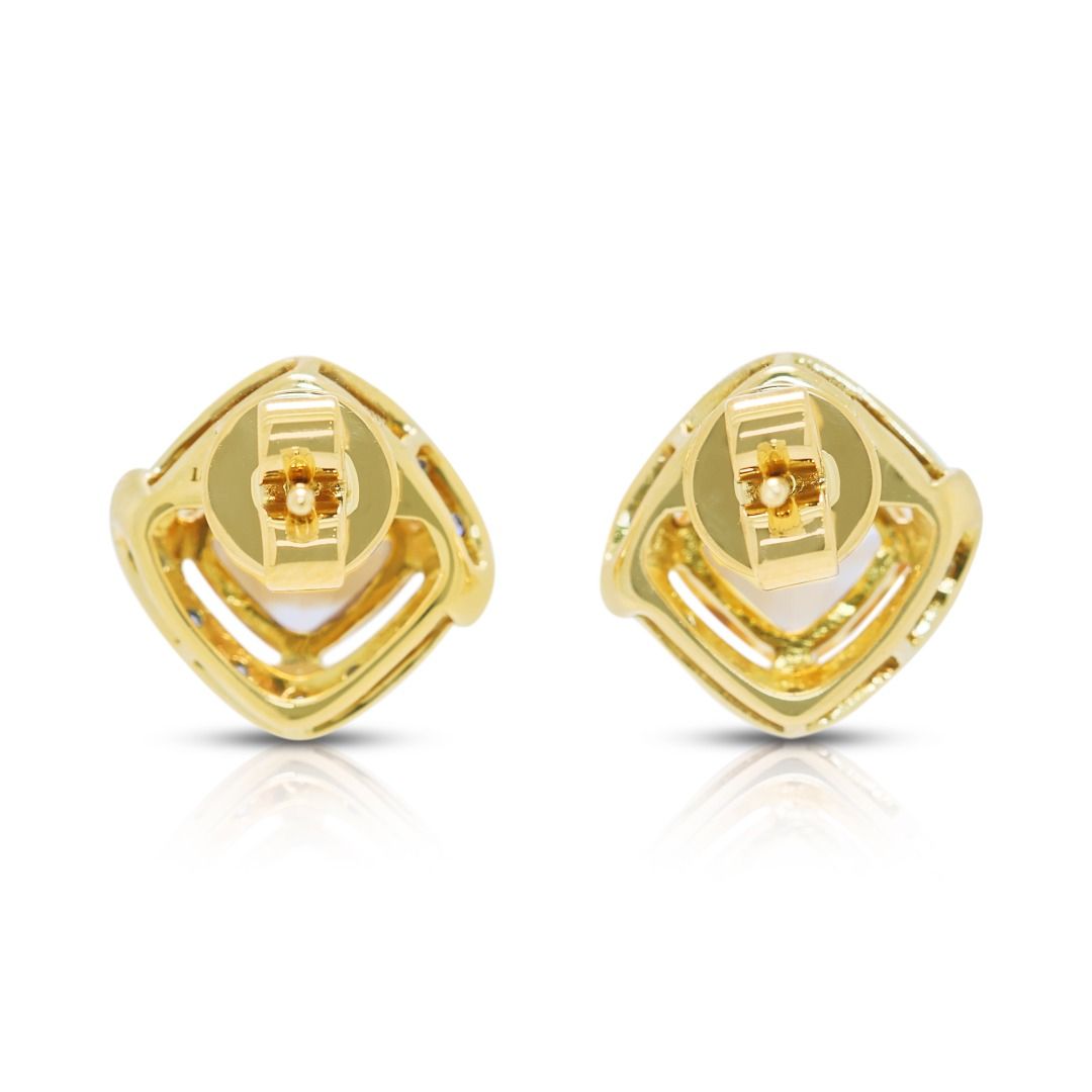 Vibrant 3.13ct Citrine & Diamond Stud Earrings in 18K Yellow Gold