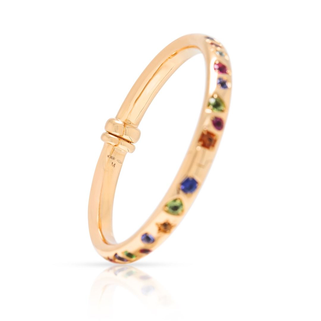 Vibrant 3.50ct Multi-Gemstone Pomellato Iconica Bangle in 18K Rose Gold (New) With Box and Certificate