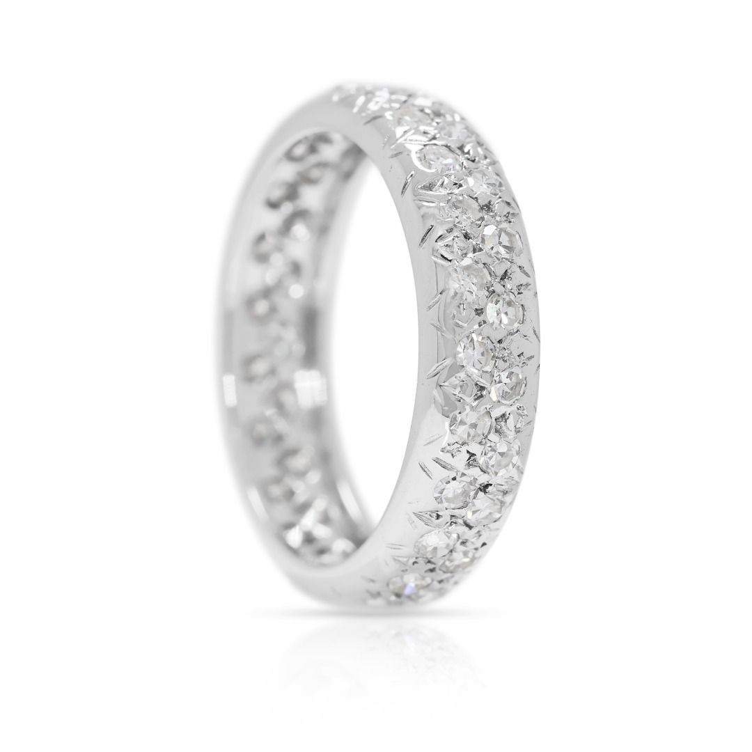 Vintage 0.48ct Old Cut Diamond Ring in 18K White Gold